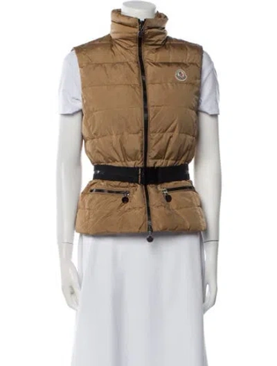 Pre-owned Moncler Down Vest In Brown