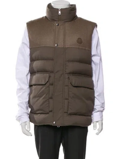 Pre-owned Moncler Down Vest In Brown