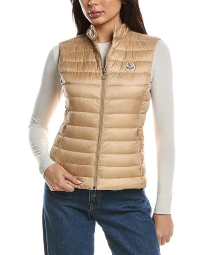 Moncler Down Vest In Nude