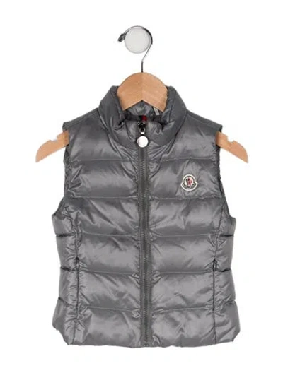 Pre-owned Moncler Babies' Down Vest In Gray