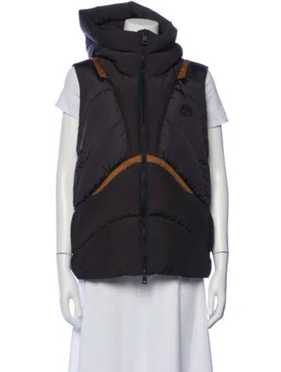 Pre-owned Moncler Down Vest In Gray