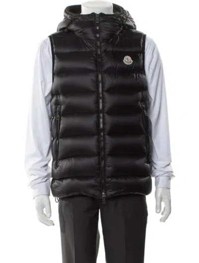 Pre-owned Moncler Down Vest In Gray