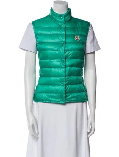 Pre-owned Moncler Down Vest In Green