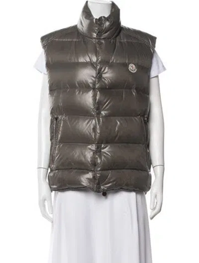 Pre-owned Moncler Down Vest In Grey
