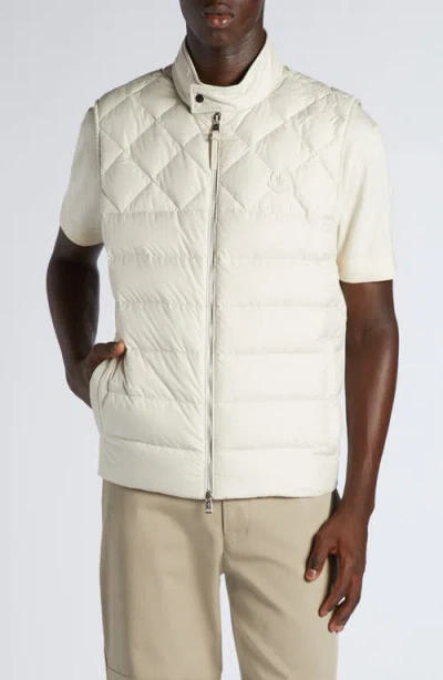 Moncler Down Vest In Light Beige