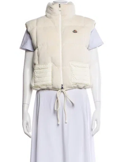 Pre-owned Moncler Down Vest In Neutral