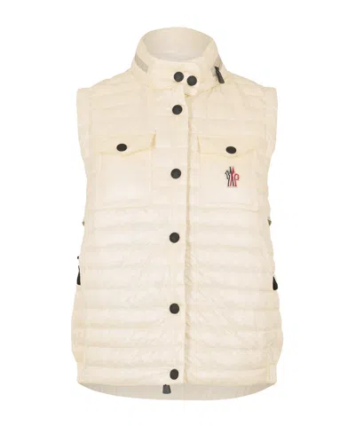 Moncler Down Vest In Nude