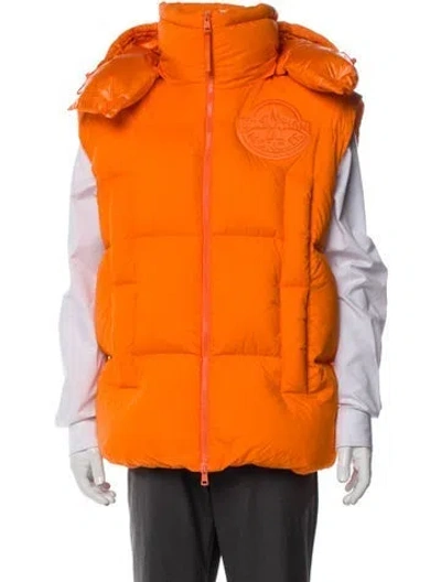 Pre-owned Moncler Down Vest In Orange