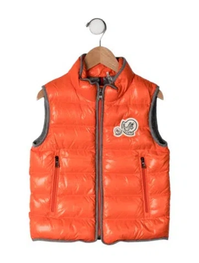 Pre-owned Moncler Kids' Down Vest In Orange