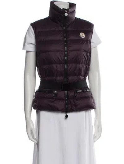 Pre-owned Moncler Down Vest In Purple