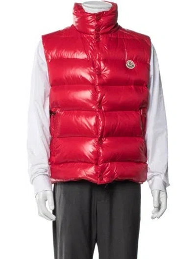 Pre-owned Moncler Down Vest In Red