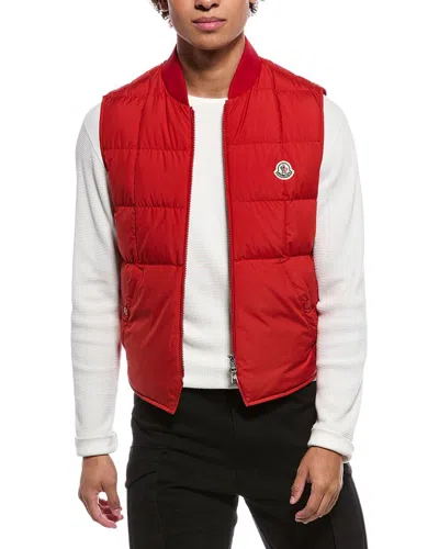 Moncler Down Vest In Red