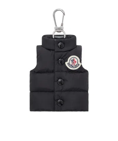 Moncler Down Vest Shape Key Ring In Black