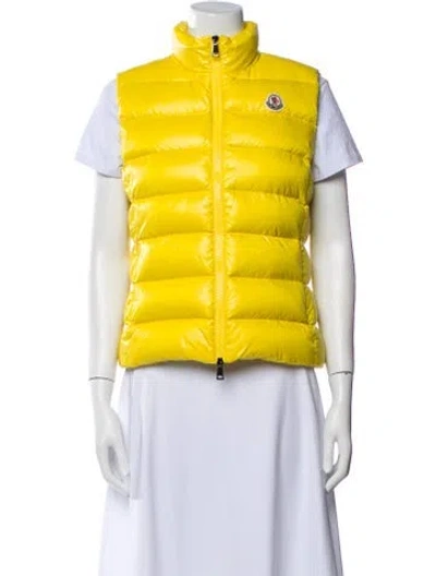 Pre-owned Moncler Down Vest In Yellow