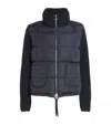 Moncler Down-wool Panelled Cardigan In Blue