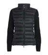 Moncler Down Wool-trim Panelled Cardigan In Black