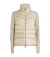 Moncler Down-paneled Virgin Wool Cardigan In Neutral