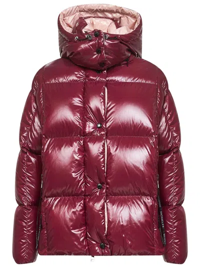 Moncler Down-filled Jacket With Detachable Hood - Size 0 In Burgundy