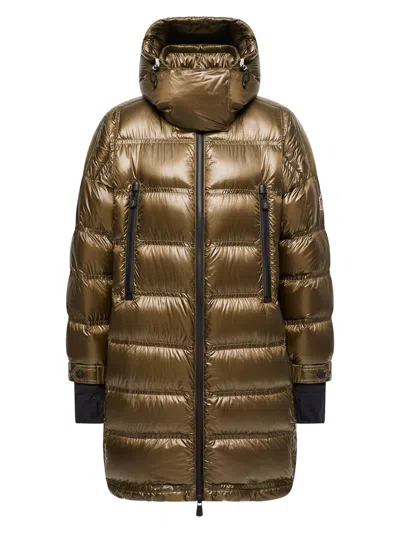 Moncler Down-filled Jacket With Detachable Hood In Green