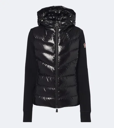 Moncler Down-paneled Ski Jacket In Black