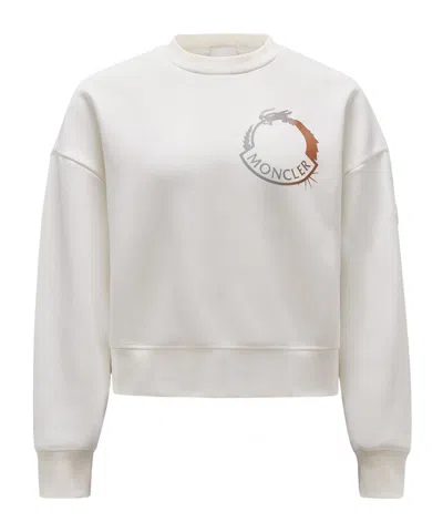 Moncler Dragon Logo-print Sweatshirt In White