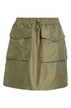 Moncler Elasticated-waist Cargo Mini Skirt In Russian Olive