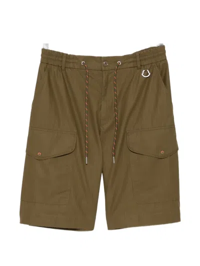 Moncler Drawstring Cargo Shorts In Green