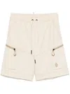 Moncler Drawstring Cargo Shorts In Neutrals