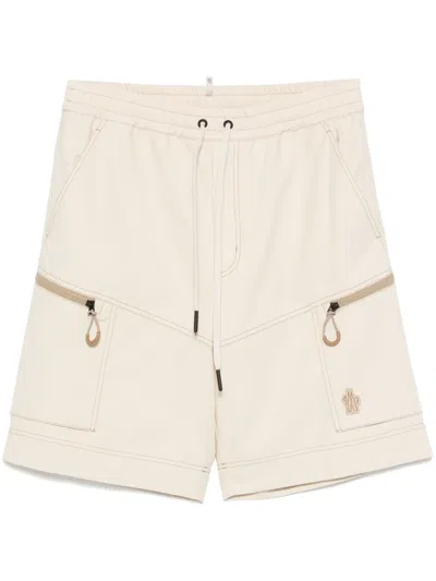 Moncler Drawstring Cargo Shorts In Neutrals