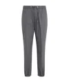 Moncler Joggers In Nylon And Cashmere Trousers Grey In Black