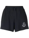 Moncler Drawstring Cotton Shorts In Blau