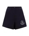 Moncler Drawstring Cotton Shorts In Blue