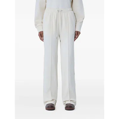 Moncler Drawstring Cotton Trousers In White