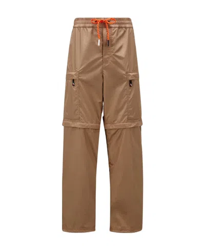 Moncler Drawstring Detachable-leg Trousers In Brown