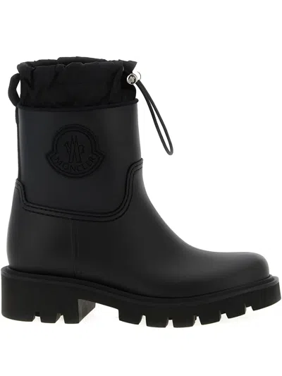 MONCLER DRAWSTRING EMBOSSSED-LOGO RAIN BOOTS