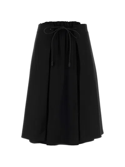 Moncler Drawstring Flared Midi Skirt In White