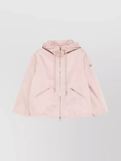 Moncler Drawstring Hem Hooded Jacket In Pink