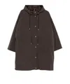 Moncler Drawstring-waist Hooded Coat In Brown