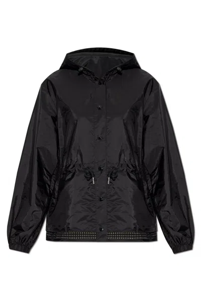 Moncler Crochet-trim Jacket In Black