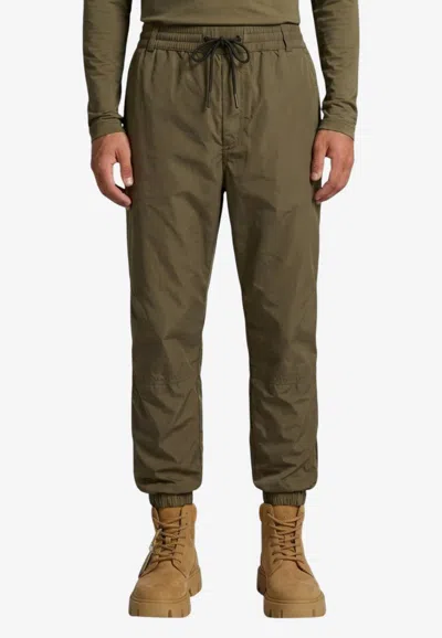 Moncler Drawstring Logo Track Pants In Green