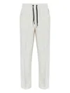 Moncler Drawstring Logo Track Pants In White