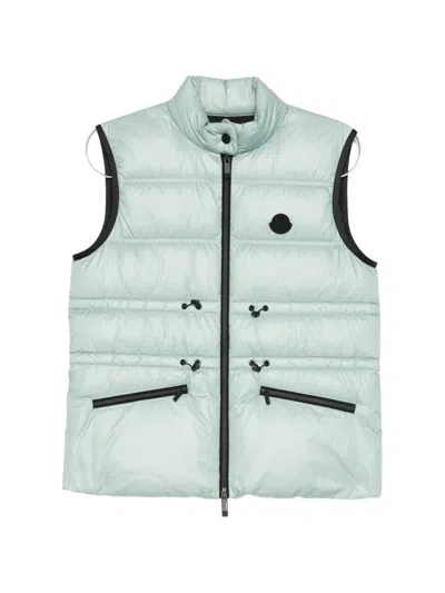Moncler Drawstring Padded Gilet In Green