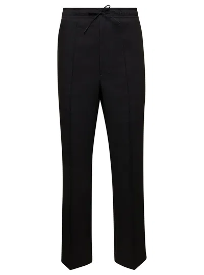 Moncler Drawstring Pleated Pants In Black