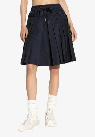 Moncler Drawstring Pleated Skirt In Navy