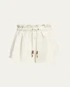 Moncler Cotton-blend Drawstring Shorts In Natural