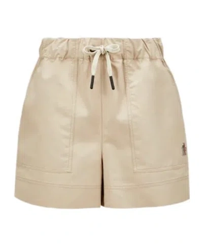 Moncler Drawstring Shorts In Nude