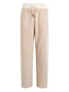 Moncler Drawstring Side Stripe Pants In Neutral