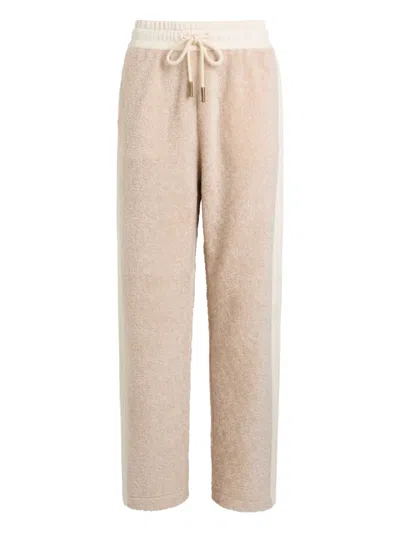 Moncler Drawstring Side Stripe Pants In Neutral