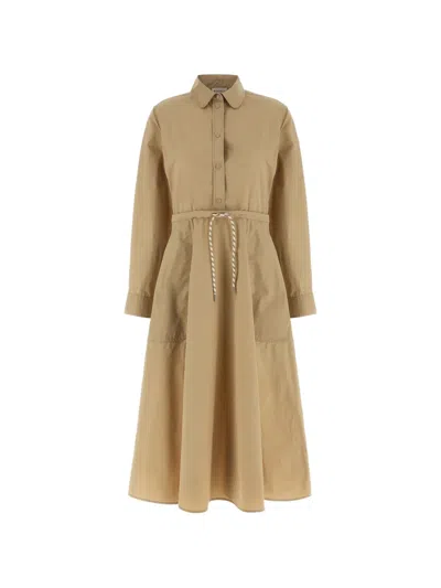 Moncler Chemisier Dress In Brown