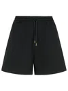 Moncler Black Drawstring Track Shorts In Black
